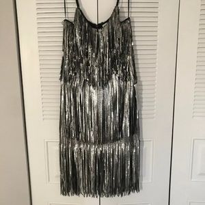 Dress the Population XXL Roxy Sequin Fringe Dress